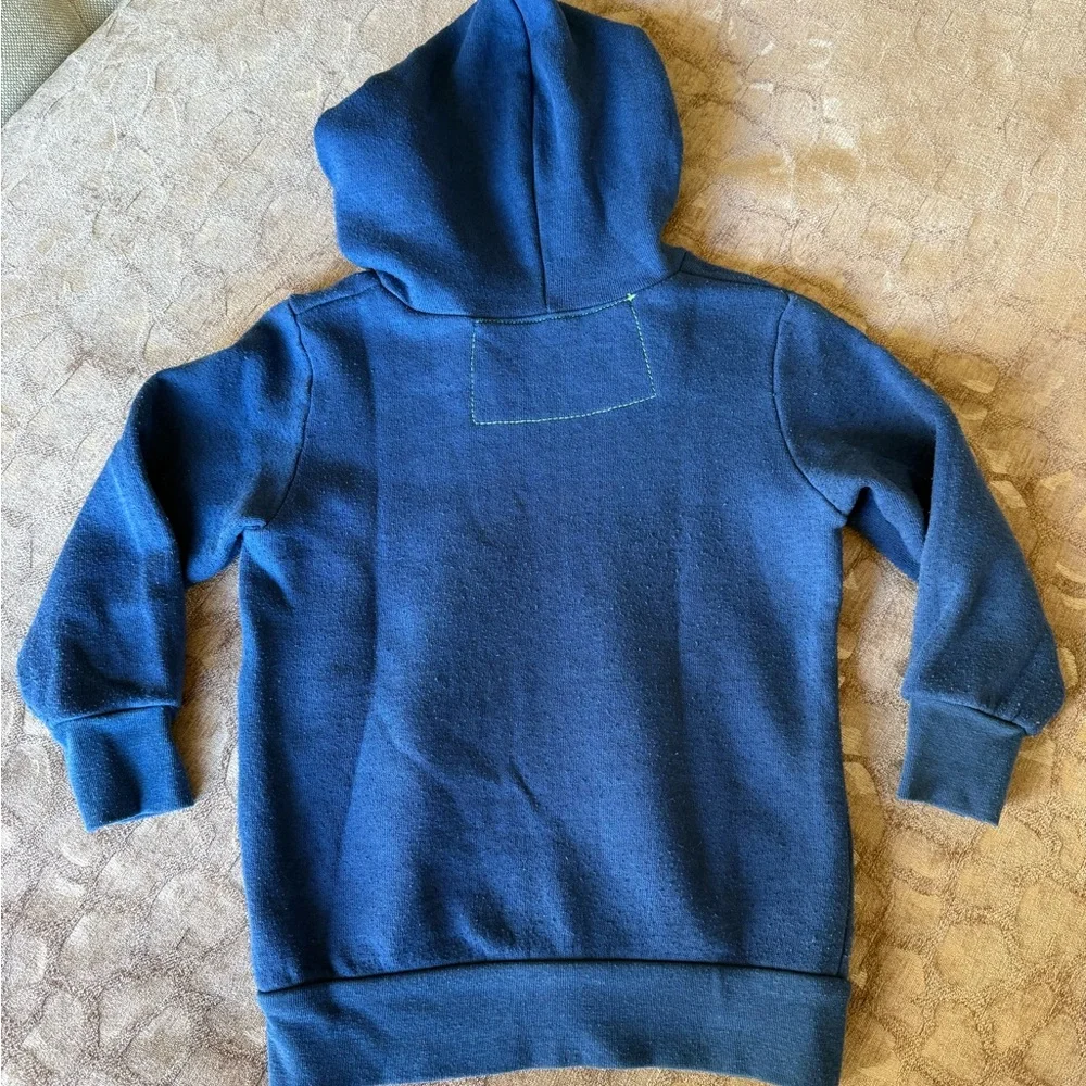 Aviator Nation Kids Blue Joggers with Smiley Face and Stripped Blue Hoodie Set - Picture 11 of 16